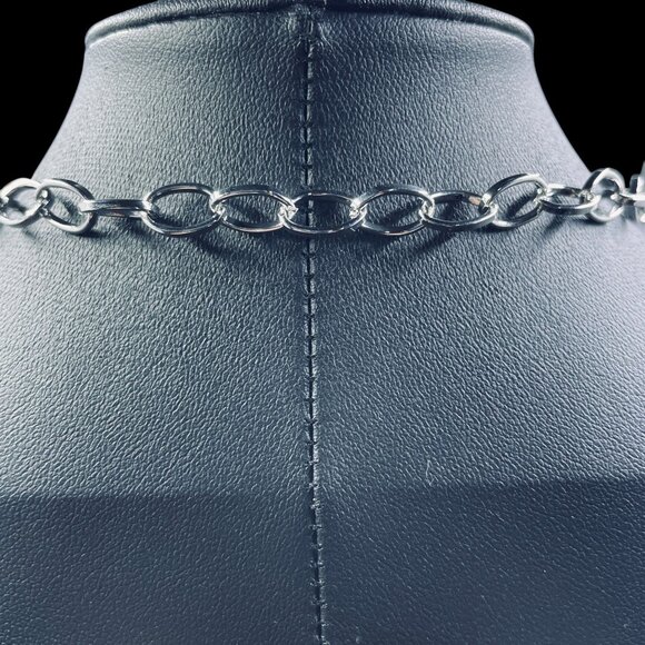 Rainbow Crystal Pendant Necklace And Earrings Set Silver Tone Toggle Clasp - Picture 9 of 9